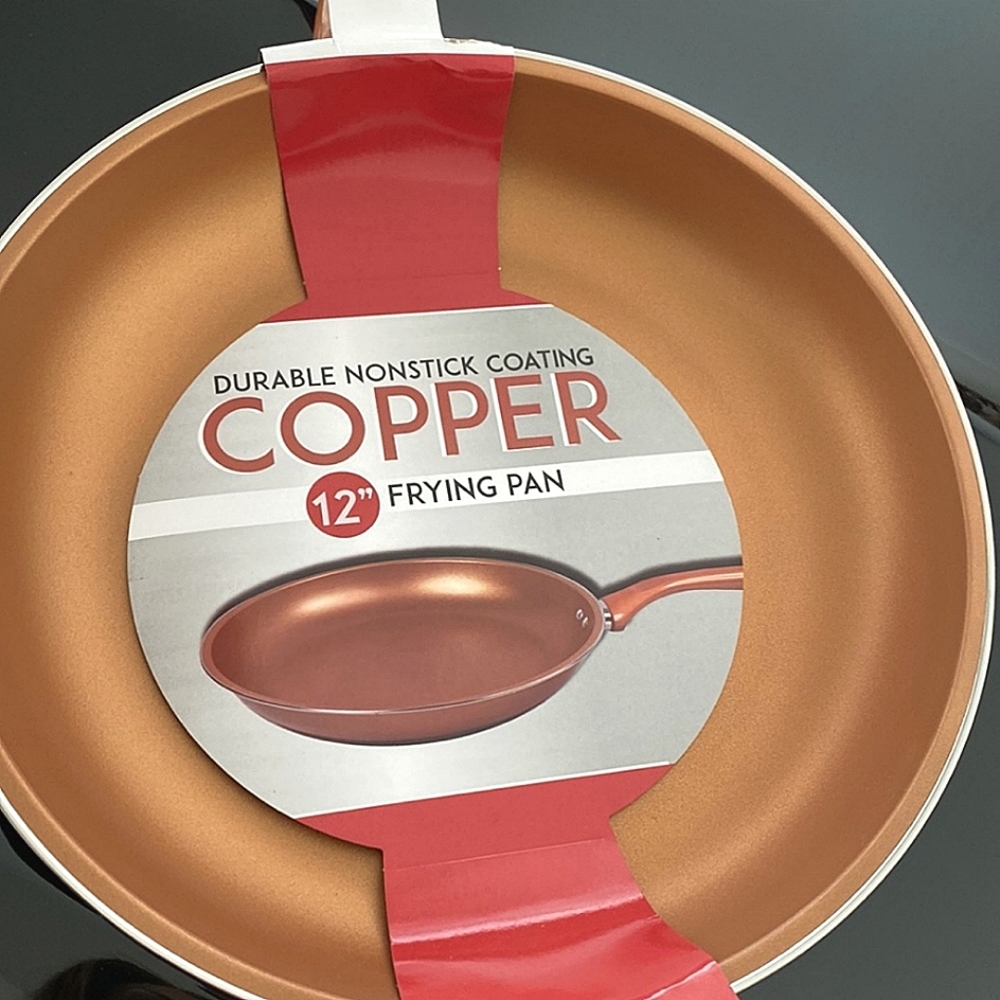NEW 12” Nonstick Copper Coating Frying Pan Durable.  Never Used